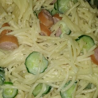 ウィンナーのスパゲティーサラダ菜